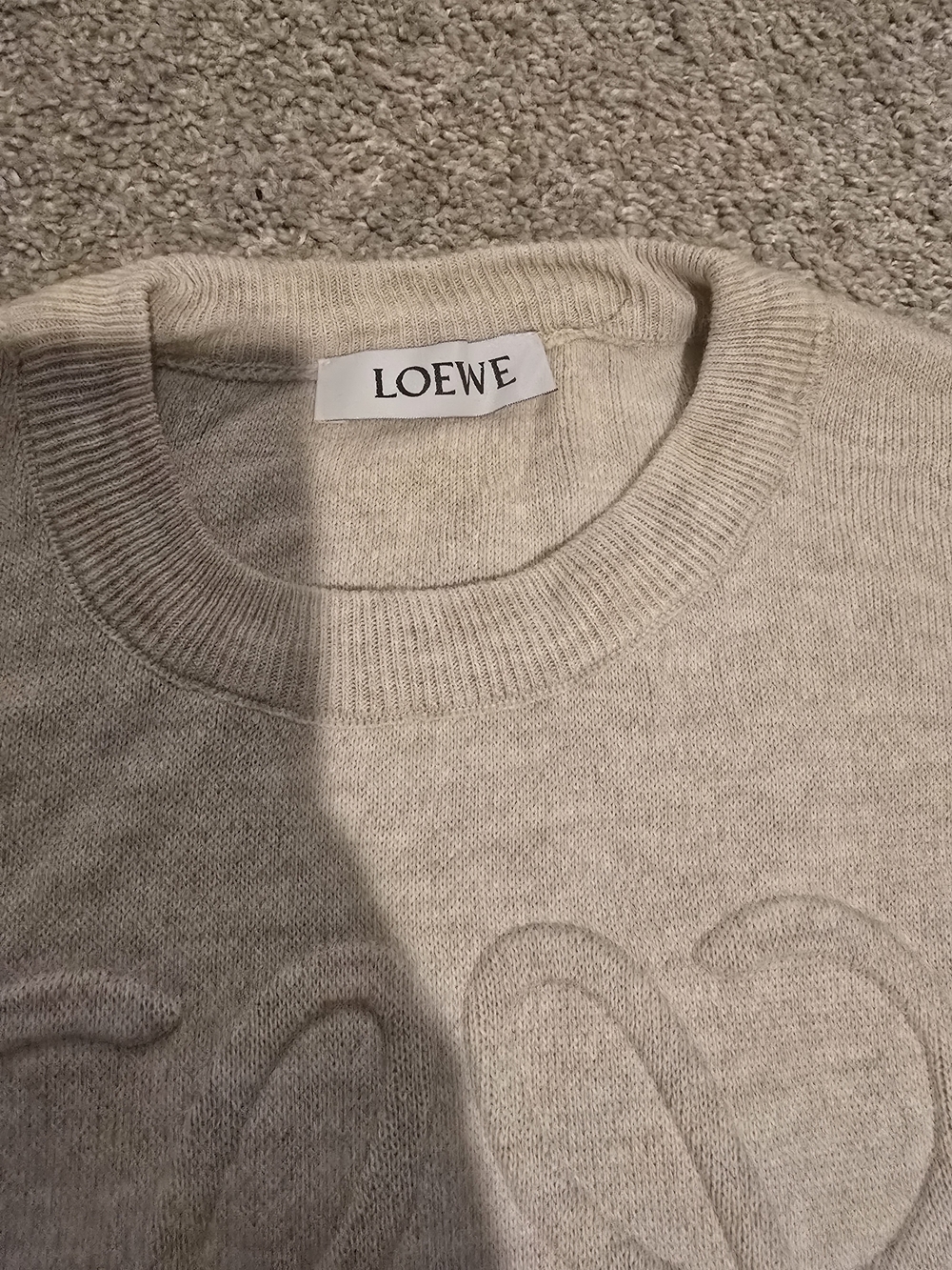 Loewe Cream Embossed Logo Sweater - Picture 3 of 6